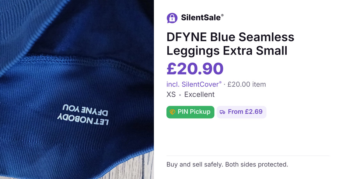 DFYNE Blue Seamless Leggings Extra Small