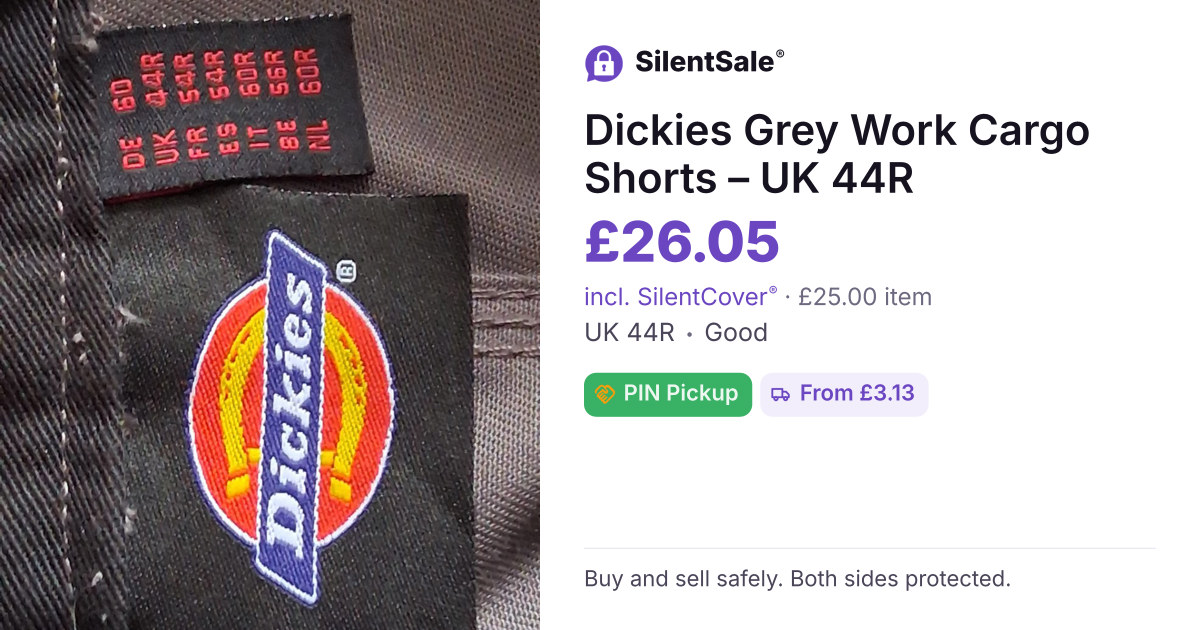 Dickies Grey Work Cargo Shorts – UK 44R