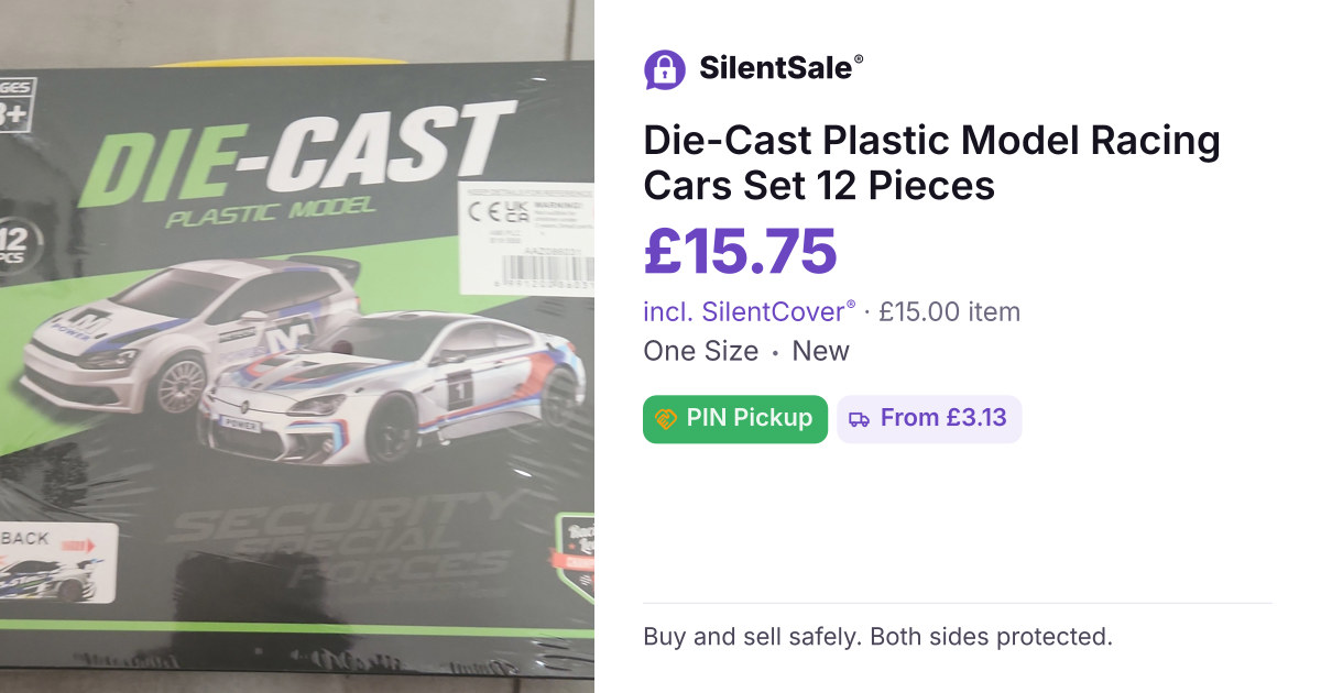 Die-Cast Plastic Model Racing Cars Set 12 Pieces