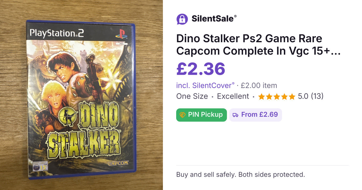 Dino Stalker Ps2 Game Rare Capcom Complete In Vgc 15+ Ex Condition