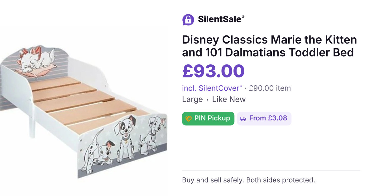 Disney Classics Marie the Kitten and 101 Dalmatians Toddler Bed