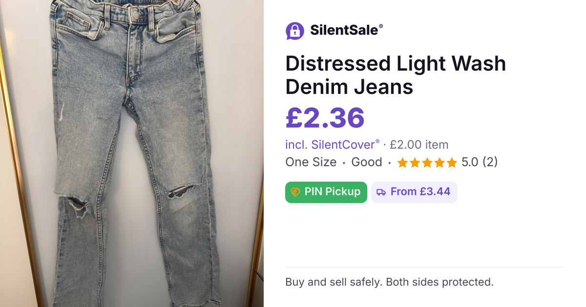 Distressed Light Wash Denim Jeans