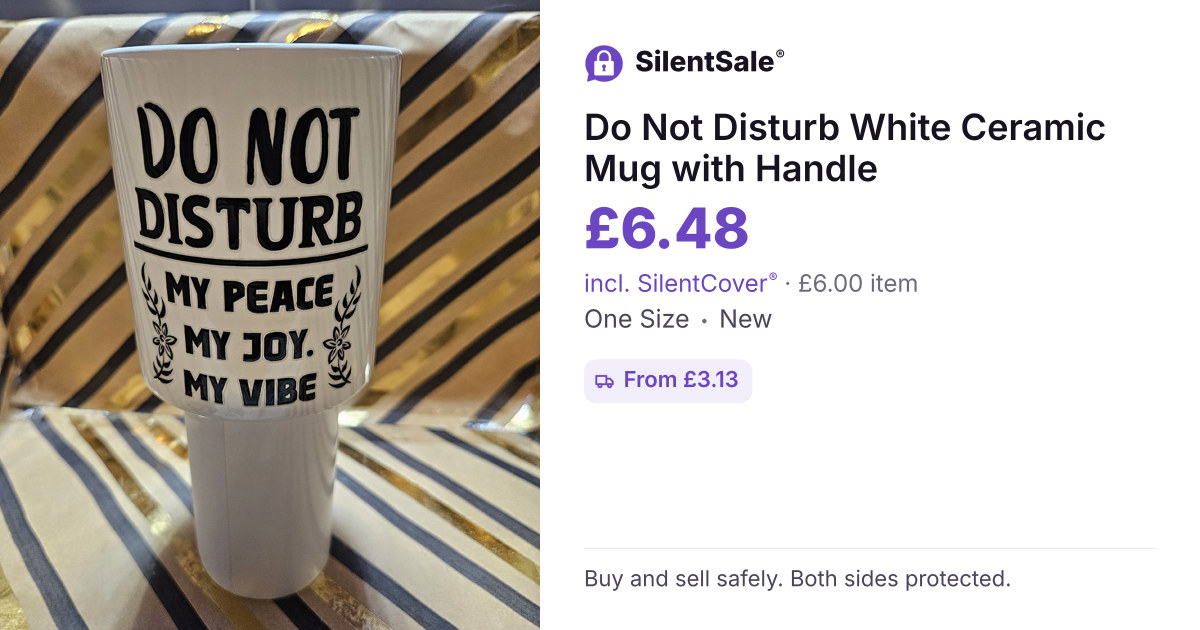 Do Not Disturb White Ceramic Mug with Handle