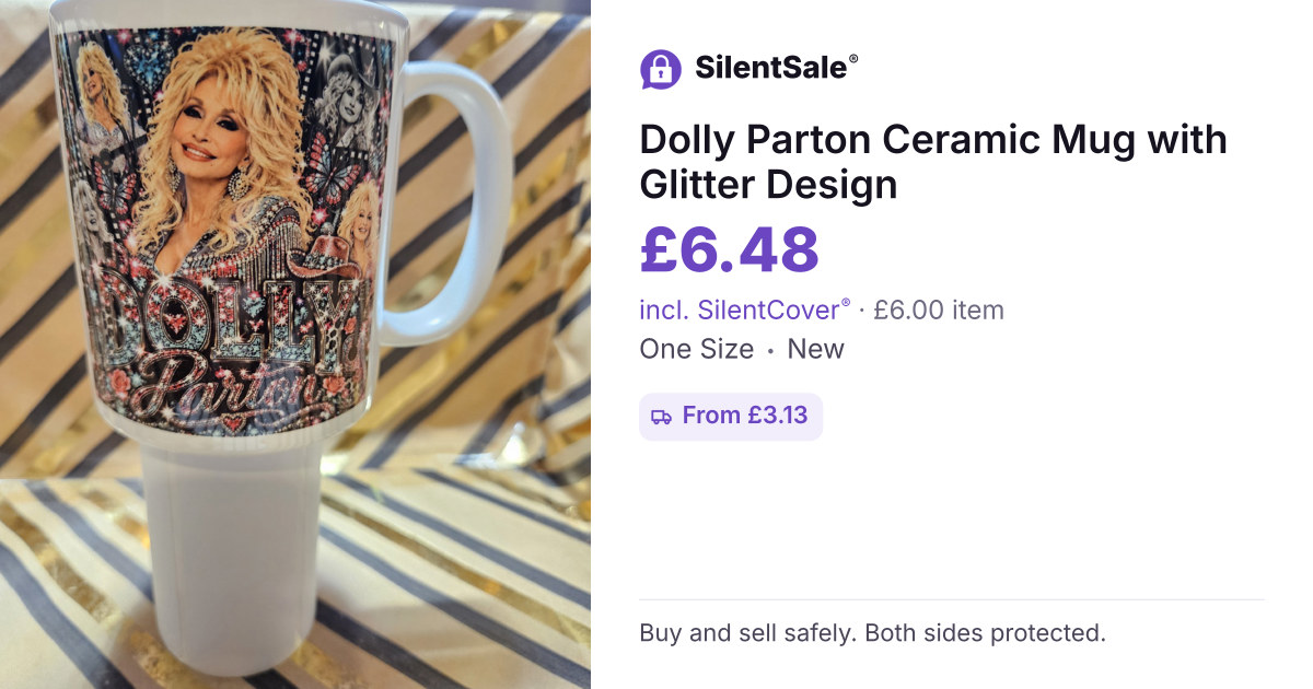 Dolly Parton Ceramic Mug with Glitter Design