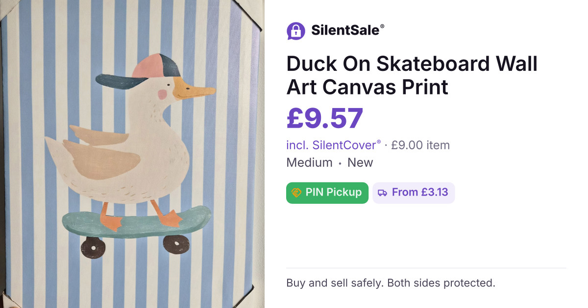 Duck On Skateboard Wall Art Canvas Print