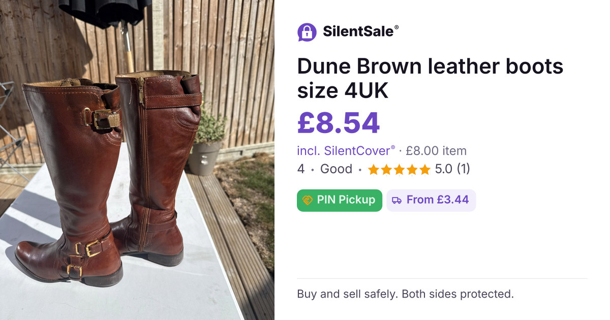 Dune Brown leather boots size 4UK