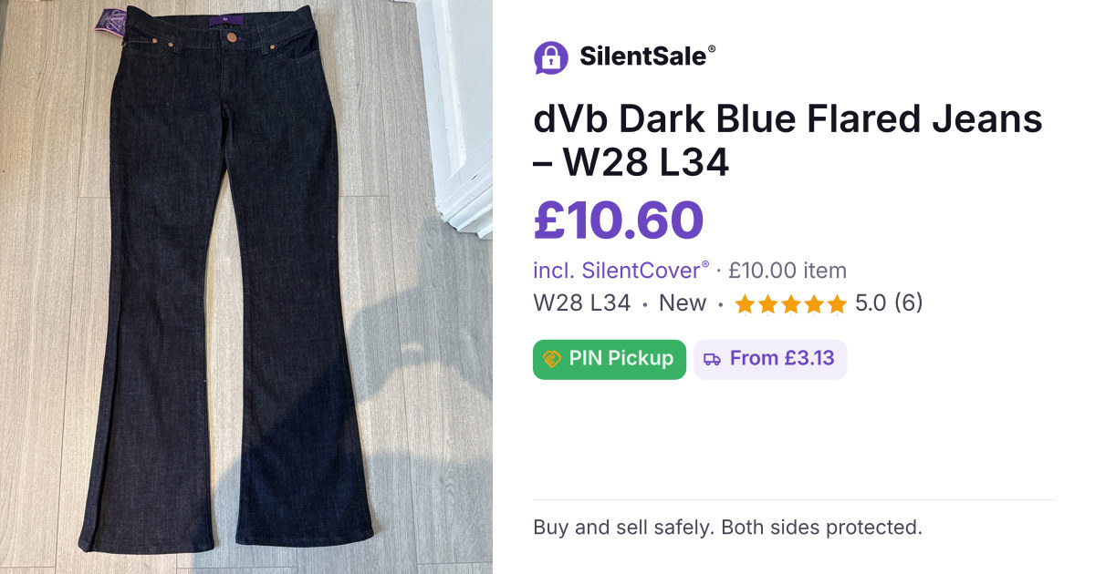 dVb Dark Blue Flared Jeans – W28 L34
