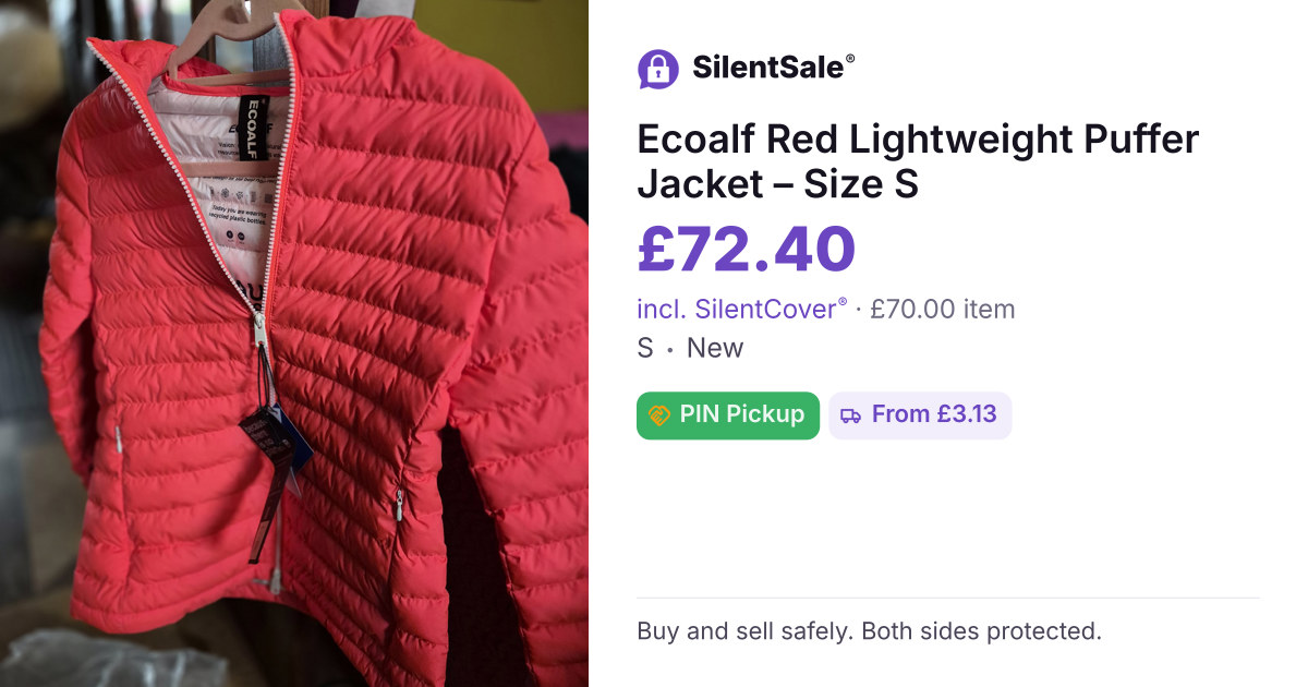 Ecoalf Red Lightweight Puffer Jacket – Size S