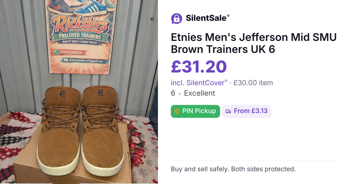Etnies Men's Jefferson Mid SMU Brown Trainers UK 6