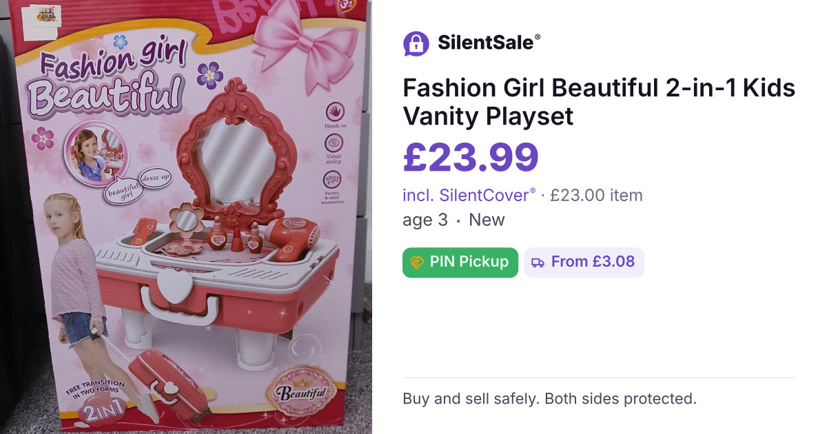 Fashion Girl Beautiful 2-in-1 Kids Vanity Playset