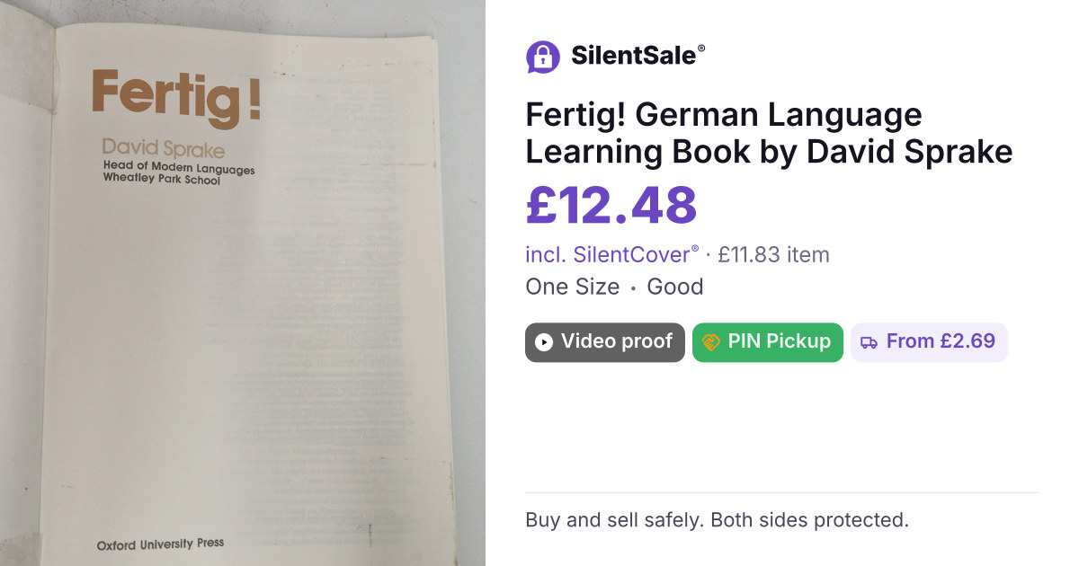 Fertig! German Language Learning Book by David Sprake