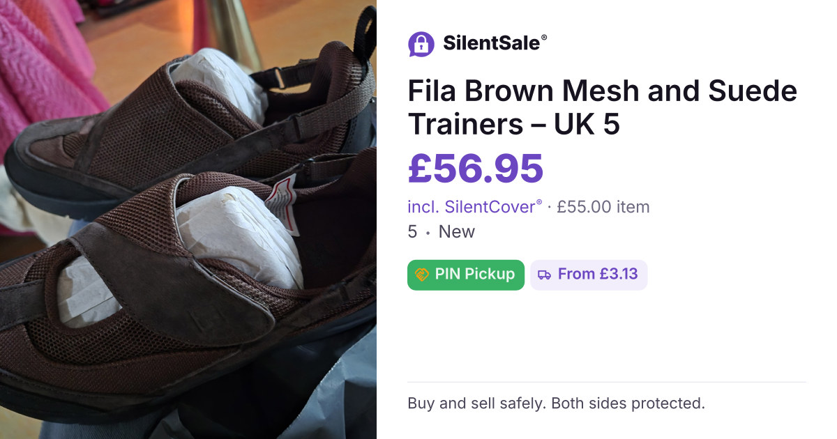 Fila Brown Mesh and Suede Trainers – UK 5