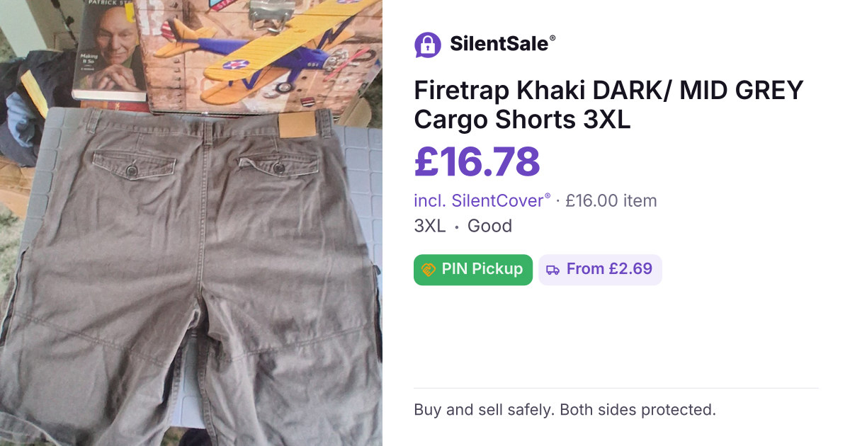 Firetrap Khaki DARK/ MID GREY Cargo Shorts 3XL