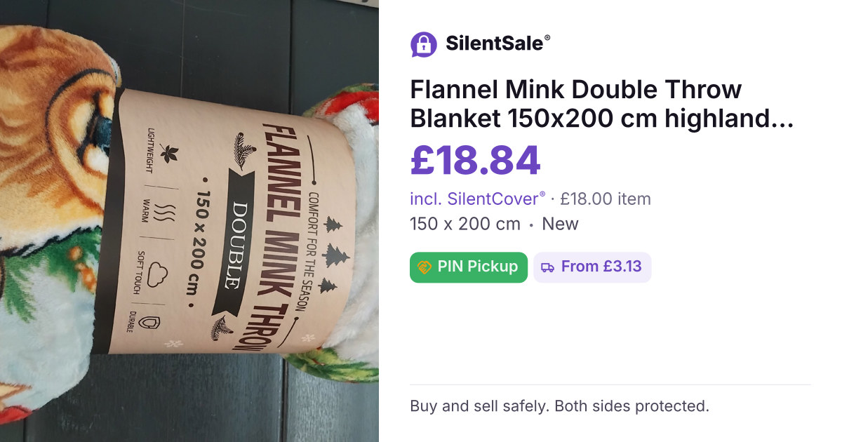Flannel Mink Double Throw Blanket 150x200 cm highland cow Design christmas Blanket 