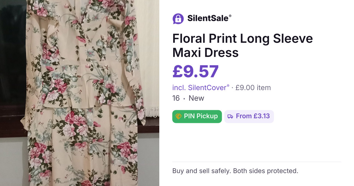  Floral Print Long Sleeve Maxi Dress