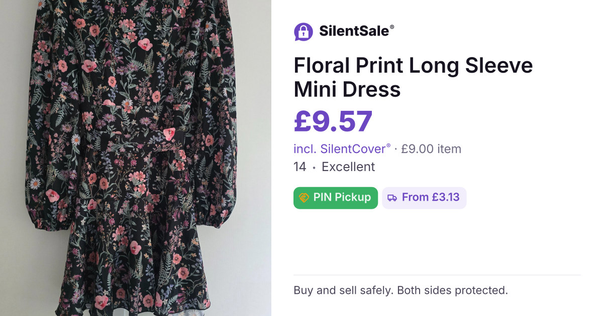 Floral Print Long Sleeve Mini Dress
