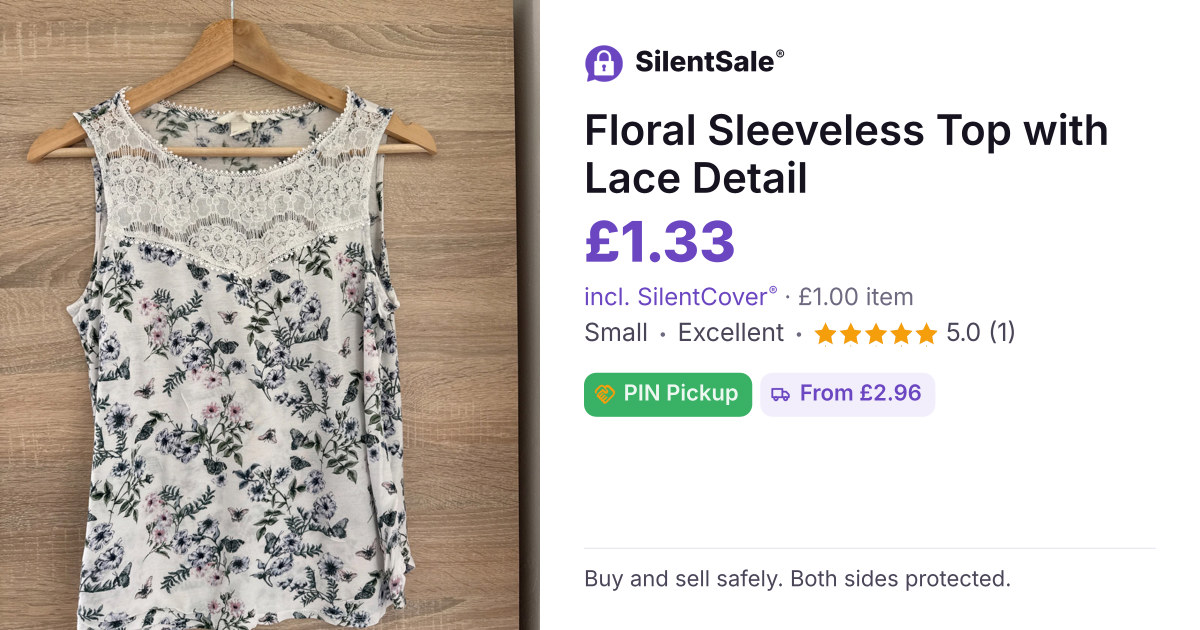 Floral Sleeveless Top with Lace Detail
