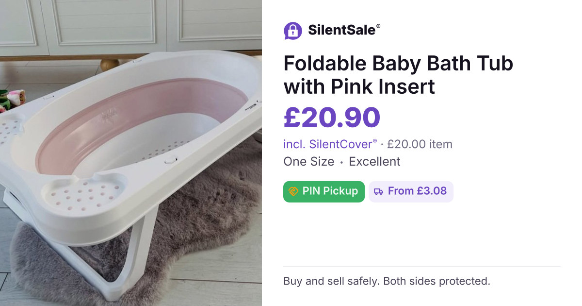 Foldable Baby Bath Tub with Pink Insert