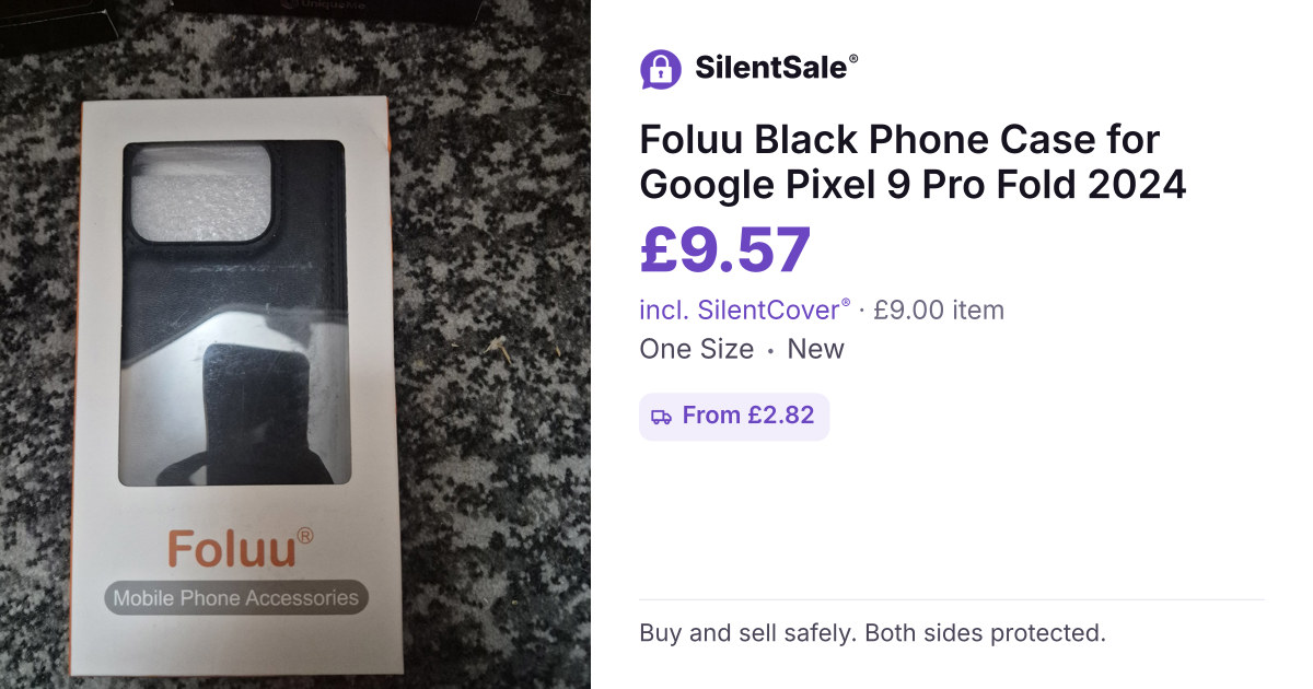 Foluu Black Phone Case for Google Pixel 9 Pro Fold 2024