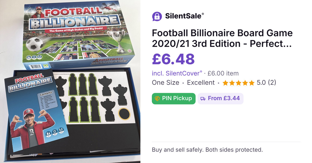 Football Billionaire Board Game 2020/21 3rd Edition - Perfect Football Gift