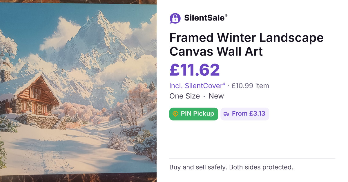 Framed Winter Landscape Canvas Wall Art
