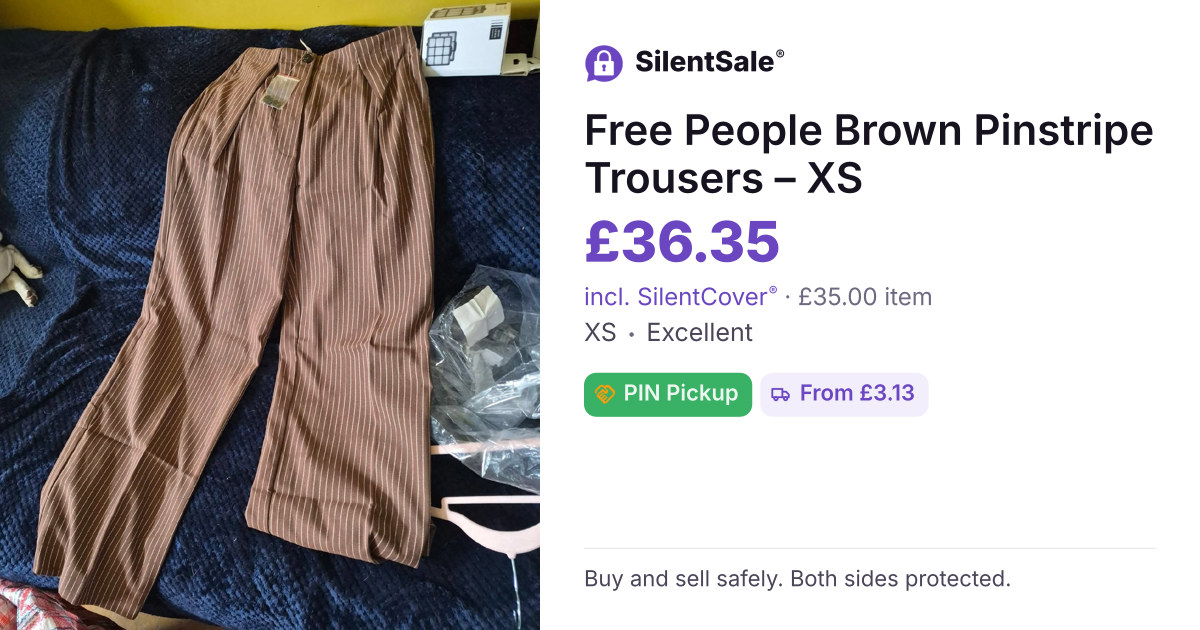 Free People Brown Pinstripe Trousers – XS