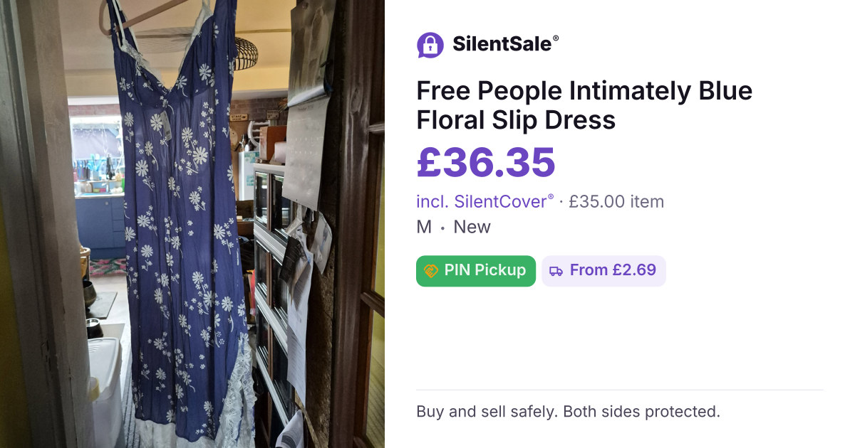 Free People Intimately Blue Floral Slip Dress