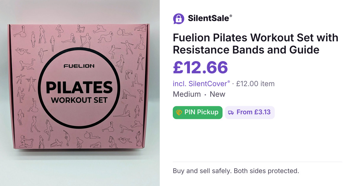 Fuelion Pilates Workout Set with Resistance Bands and Guide