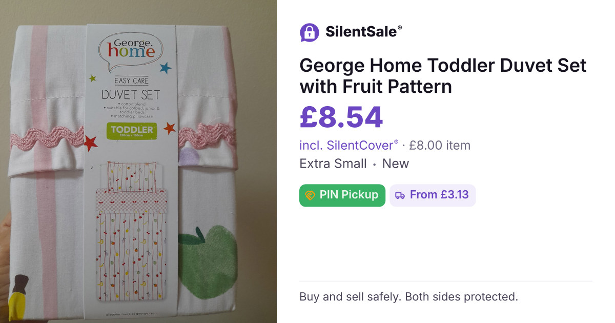 George Home Toddler Duvet Set with Fruit Pattern
