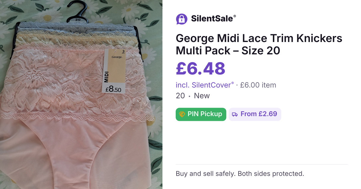 George Midi Lace Trim Knickers Multi Pack – Size 20