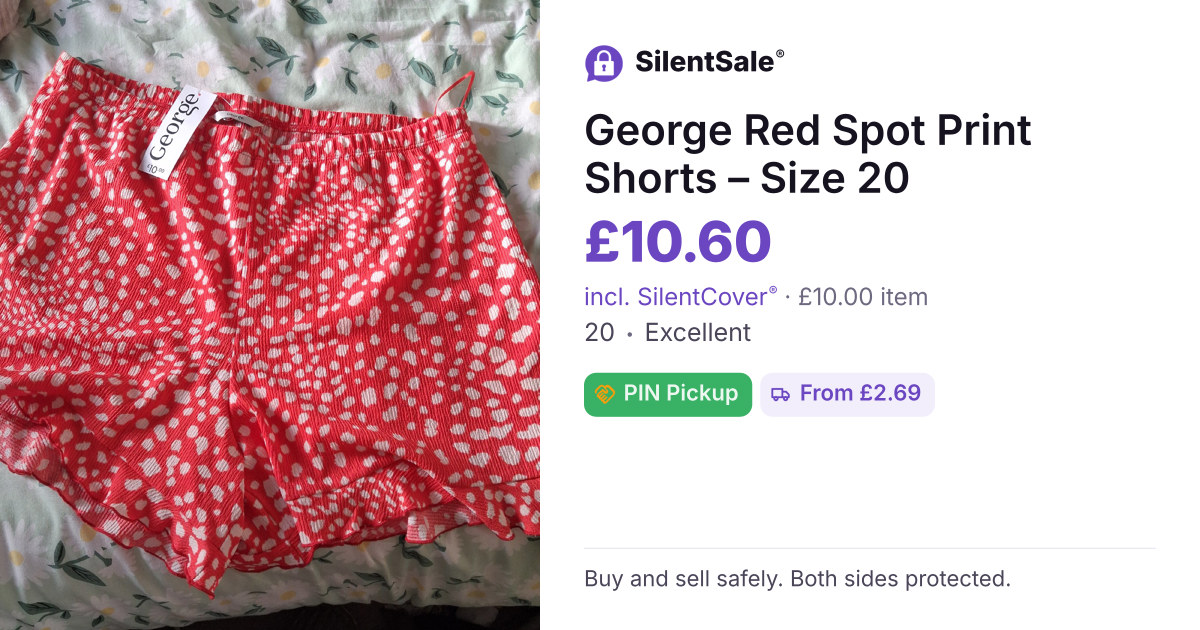 George Red Spot Print Shorts – Size 20