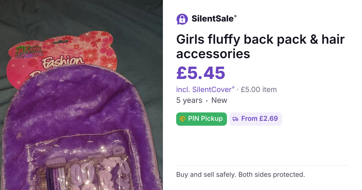 Girls fluffy back pack & hair accessories