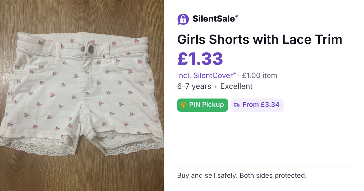 Girls Shorts with Lace Trim