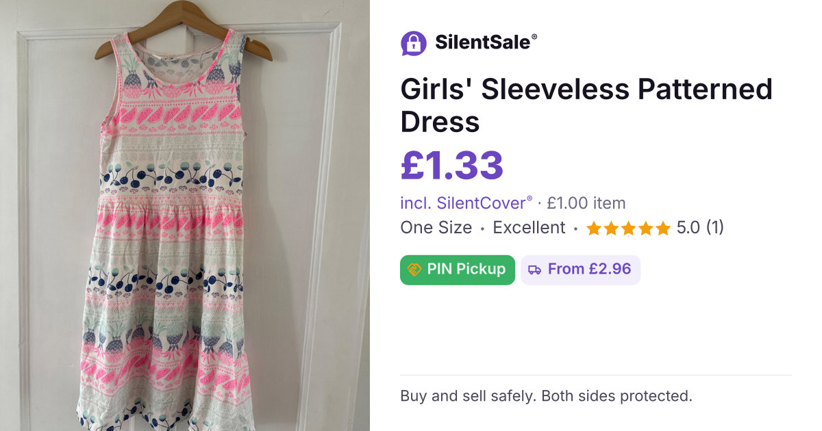 Girls' Sleeveless Patterned Dress