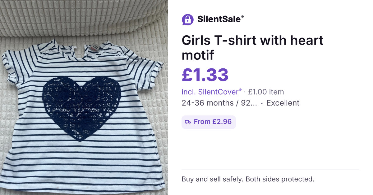 Girls T-shirt with heart motif