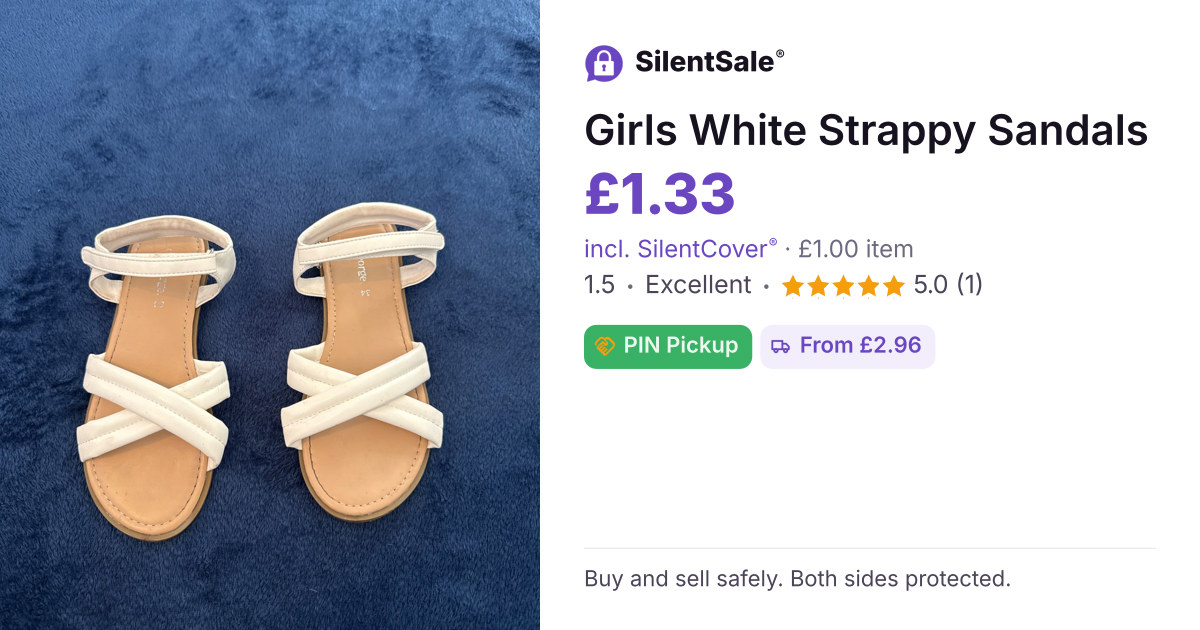 Girls White Strappy Sandals