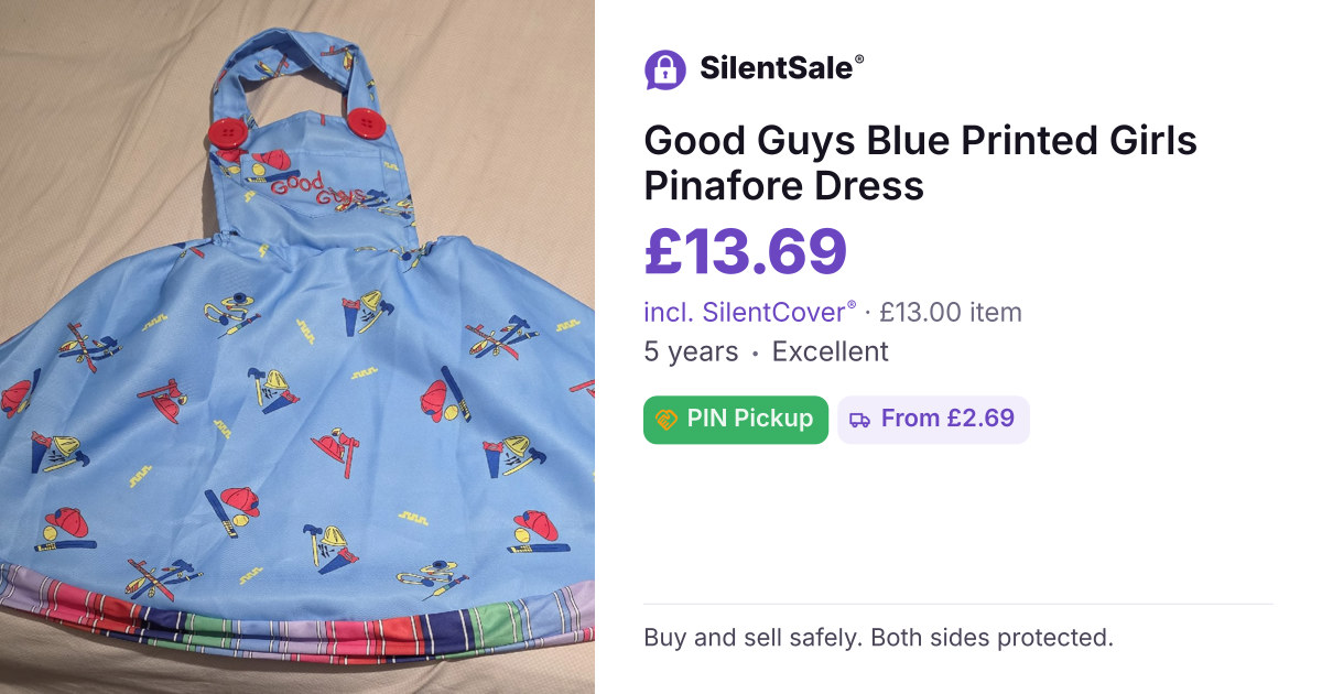 Good Guys Blue Printed Girls Pinafore Dress