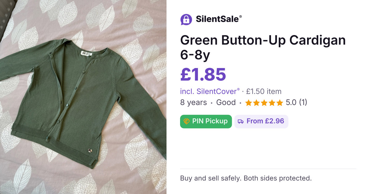 Green Button-Up Cardigan 6-8y