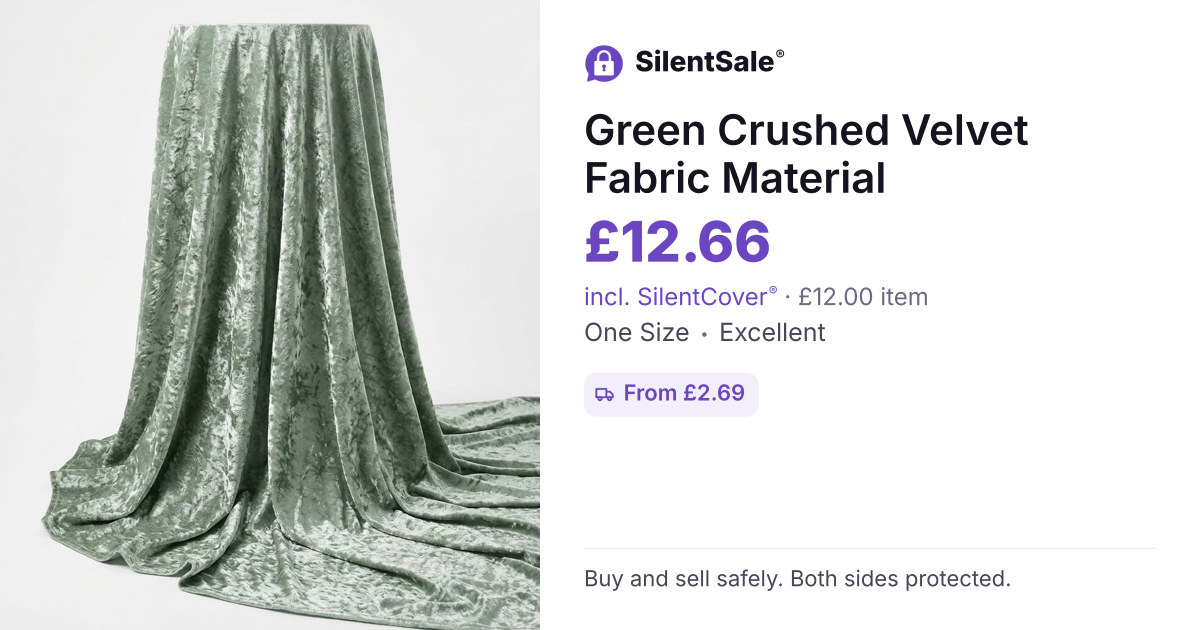Green Crushed Velvet Fabric Material
