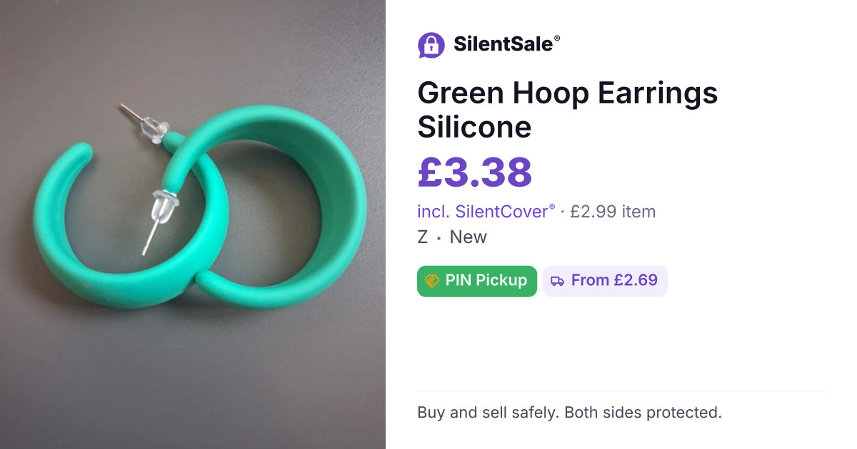 Green Hoop Earrings Silicone