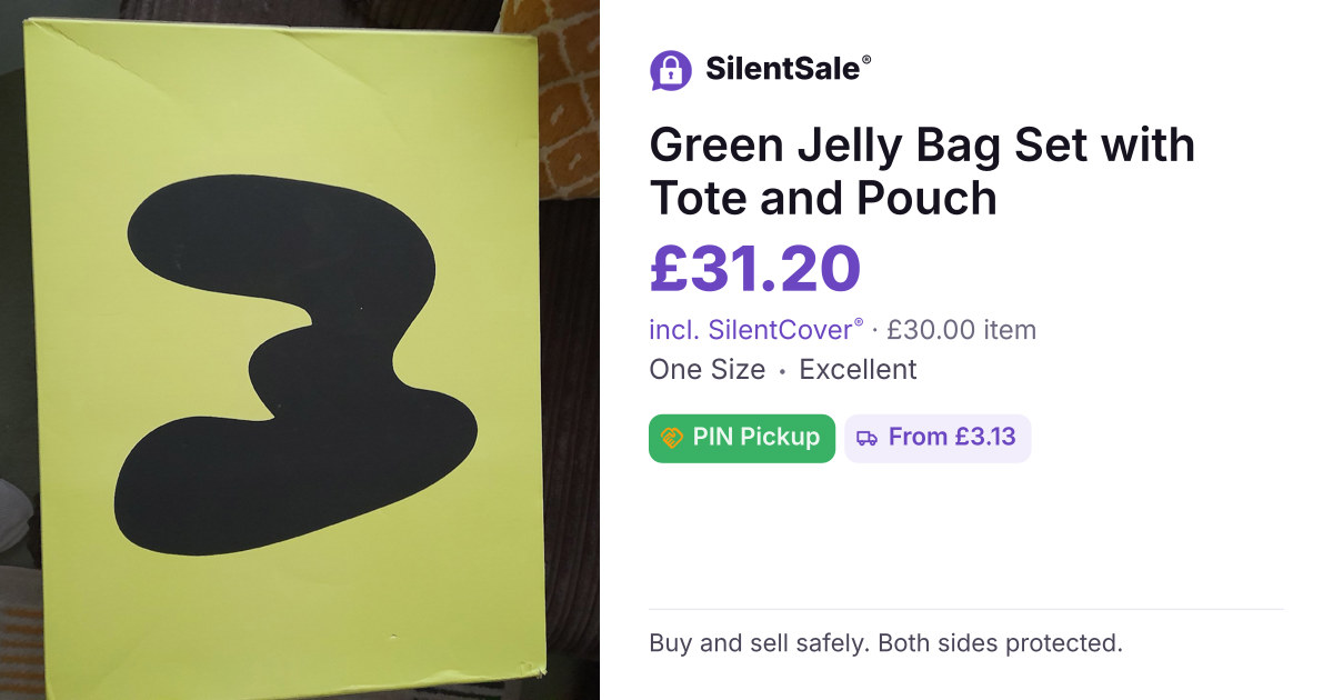 Green Jelly Bag Set with Tote and Pouch