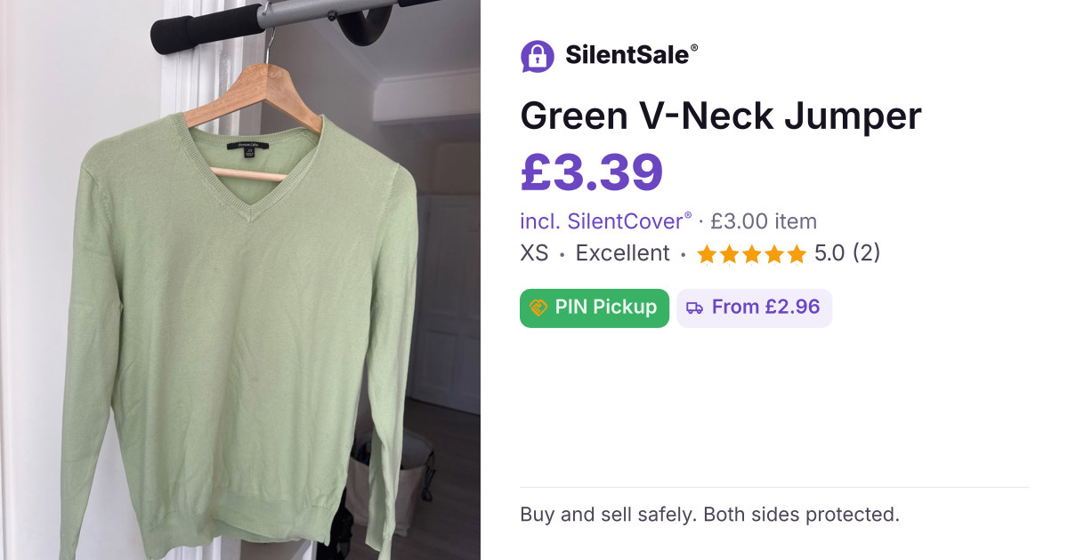 Green V-Neck Jumper