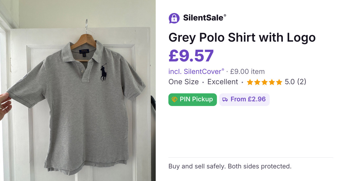 Grey Polo Shirt with Logo