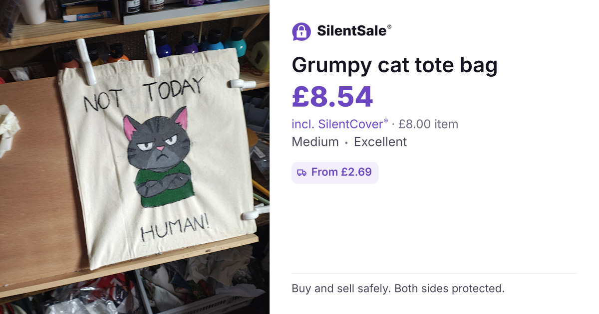 Grumpy cat tote bag 