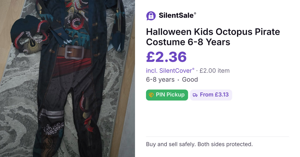 Halloween Kids Octopus Pirate Costume 6-8 Years