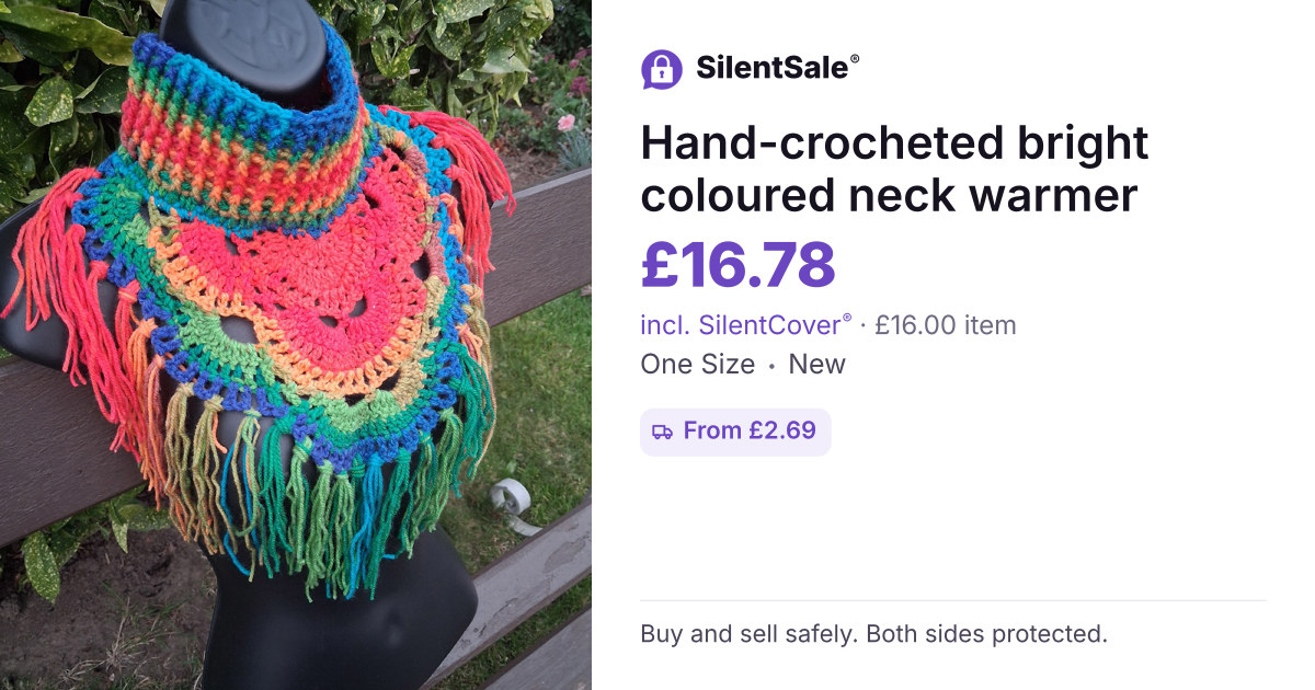 Hand-crocheted bright coloured neck warmer
