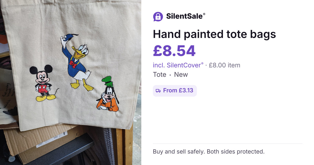 Hand painted tote bags 