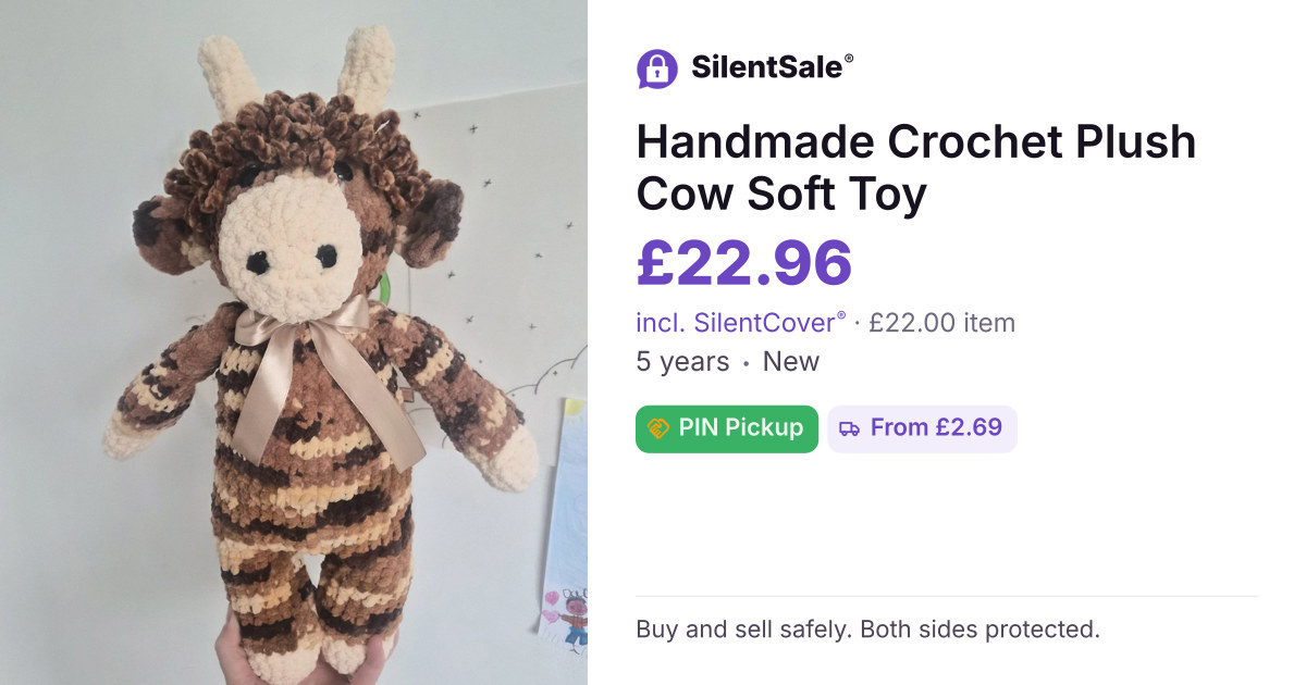 Handmade Crochet Plush Cow Soft Toy
