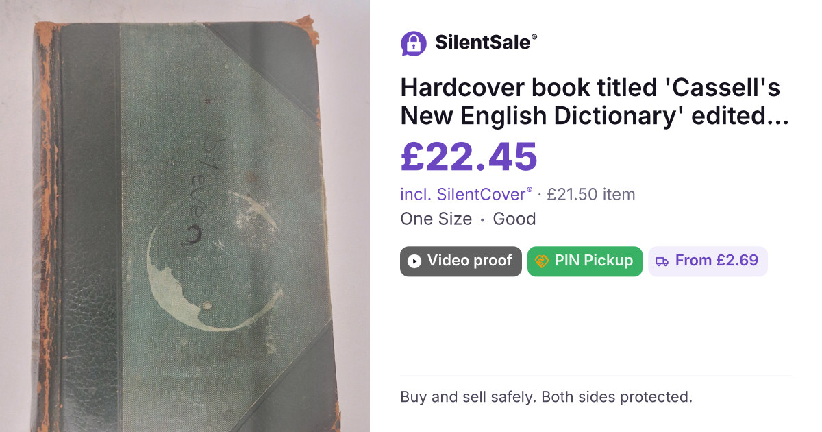 Hardcover book titled 'Cassell's New English Dictionary' edited by Ernest A. Baker