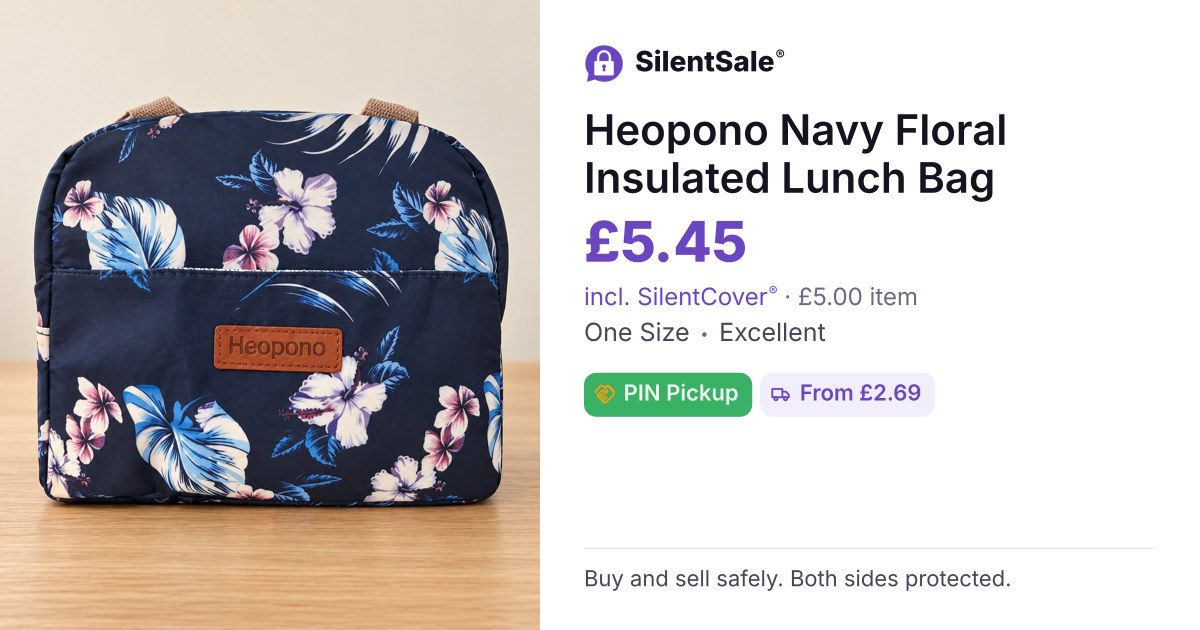Heopono Navy Floral Insulated Lunch Bag